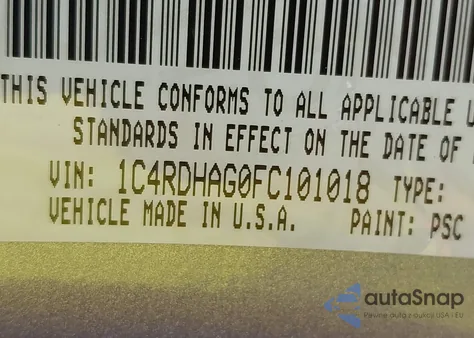 2015 Dodge Durango Sxt z USA, uszkodzony, nr VIN 1C4RDHAG0FC101018